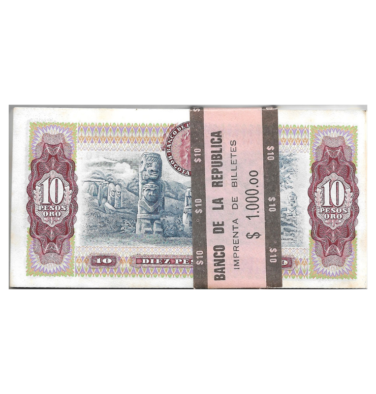Fajo Colombia 10 Pesos Oro 1980 Tiene manchas