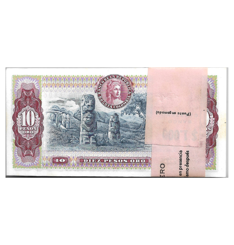 Fajo Colombia 10 Pesos Oro 1980. Tiene manchas