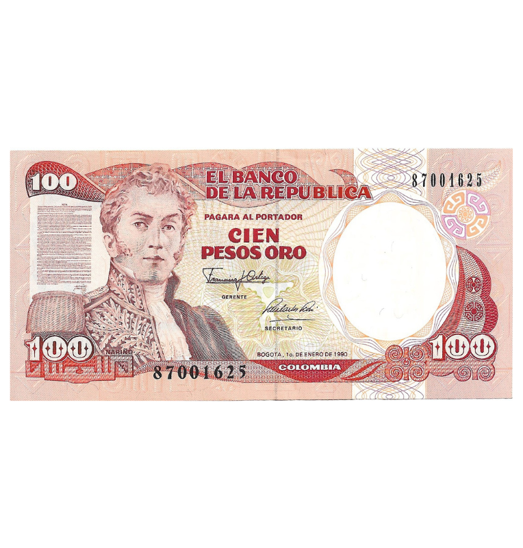 Colombia 100 Pesos Oro 1 Enero 1990