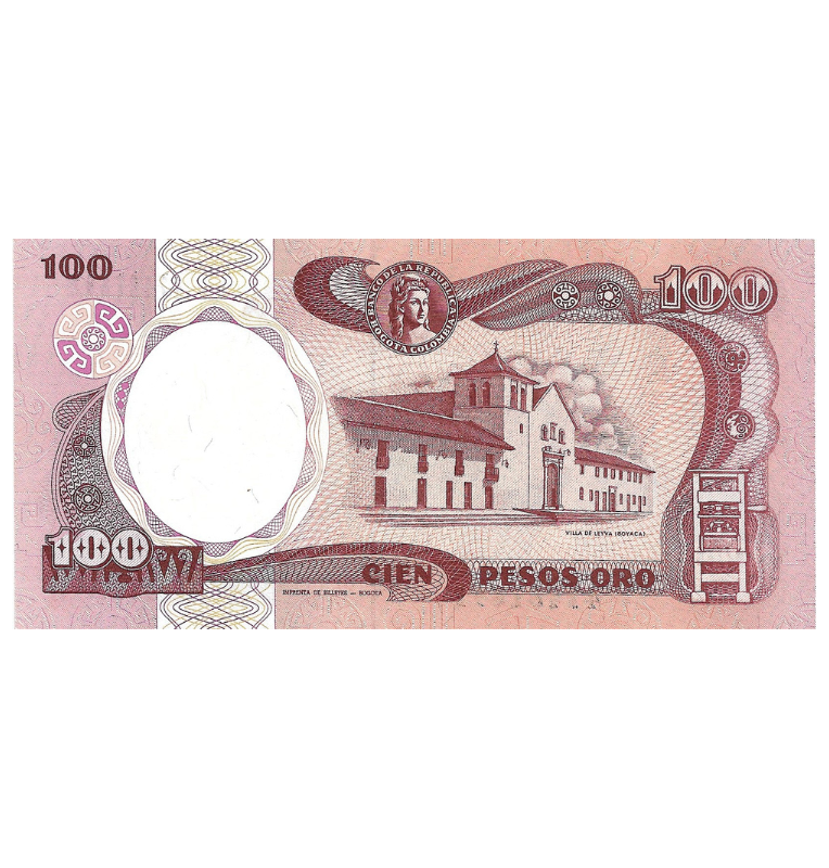 Colombia 100 Pesos Oro 7 Agosto 1989