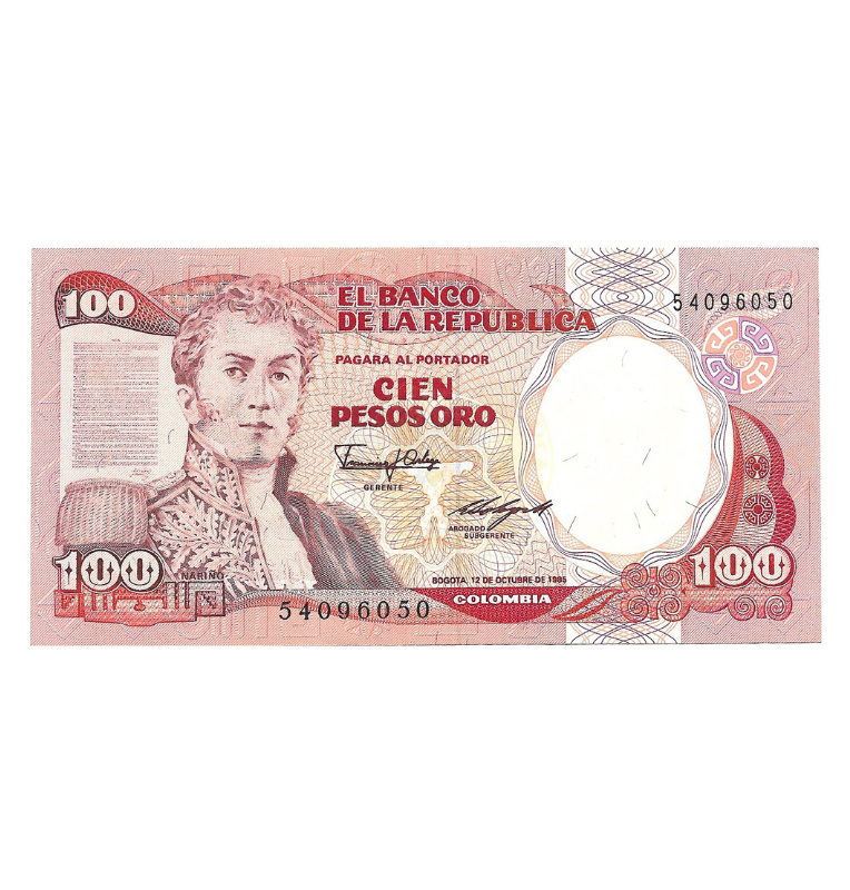 Colombia 100 Pesos 12 Octubre 1985