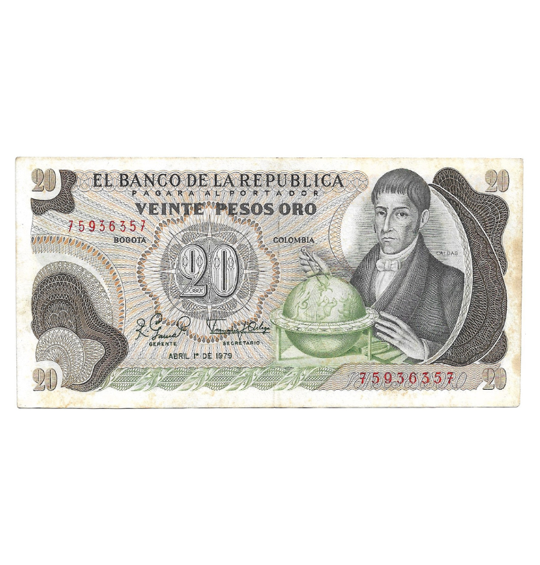 Colombia 20 Pesos Oro 1979  NO UNC