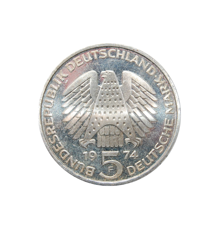Alemania  5 Marcos Año 1974 KM 138 Ley 625 Emisión conmemorativa 25 aniversario de la Ley Constitucional federal