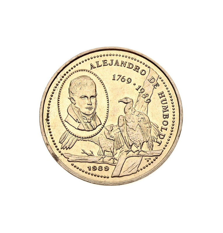 Cuba  25 Centavos Año 1989 KM 361 Emisión conmemorativa Alexander von Humboldt NO UNC