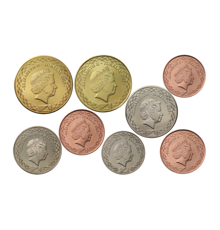 Set de Tokelau 8 monedas 1,2,5,10,20,50 Cents 1,2 Dólares 2017