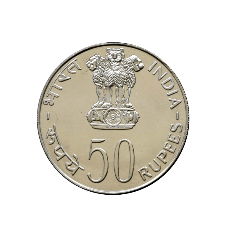 India 50 Rupias 1977. Ley 500. Edición conmemorativa FAO - Ahorrar para el desarrollo. NO UNC