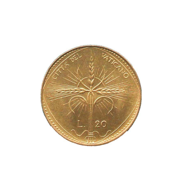 Ciudad del Vaticano 20 liras 1968 NO UNC
