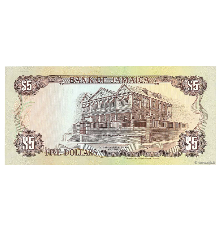 Jamaica 5 Dólares 1991 NO UNC