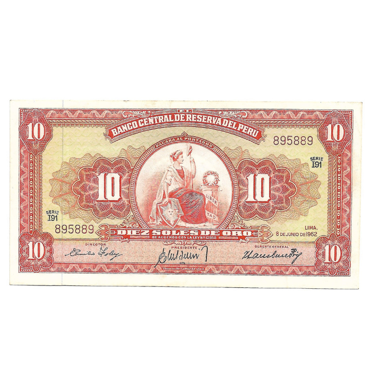Perú 10 Soles de Oro 1962-1968 NO UNC
