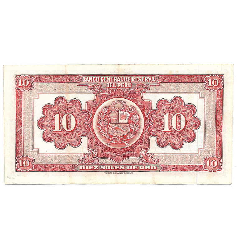Perú 10 Soles de Oro 1962-1968 NO UNC