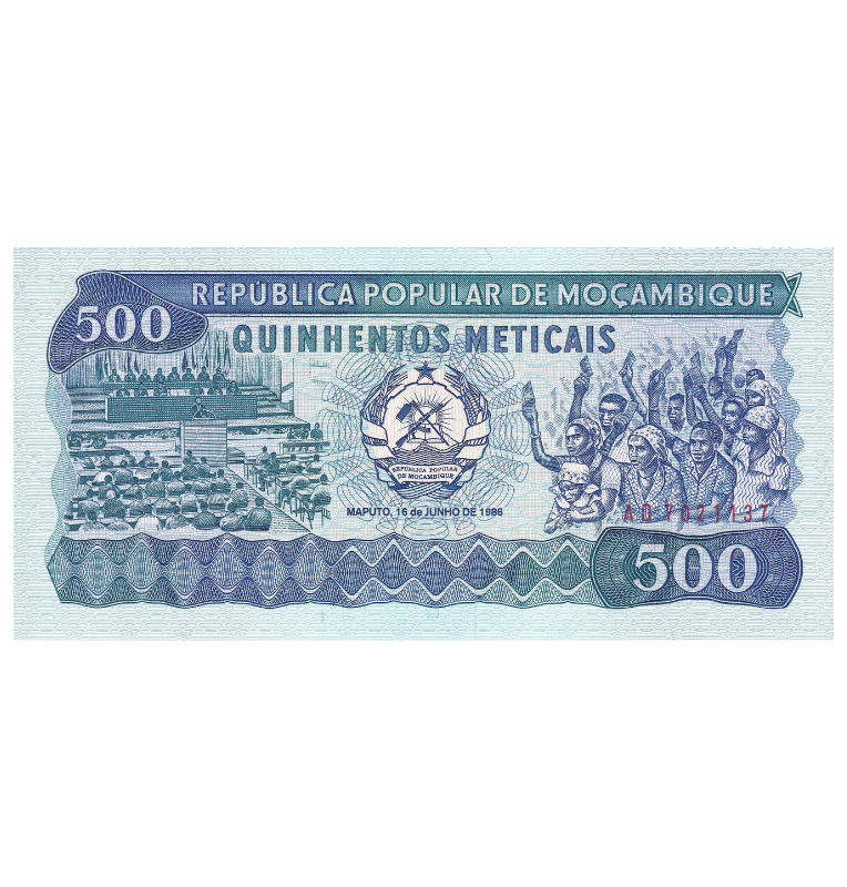 Mozambique 500 Meticales 1986 Pick 131b