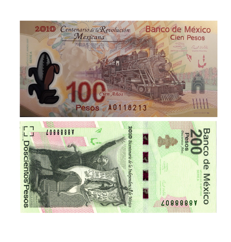México billetes conmemorativos de la independencia y la revolución mexicana