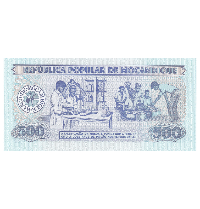 Mozambique 500 Meticales 1986 Pick 131b