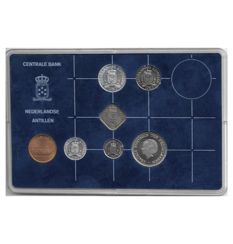 Netherlands Antilles 1, 2 1/2, 5, 10, 25 Cents, 1, 2 1/2 Gulden 1979-1980 (Mint Set) (BU)