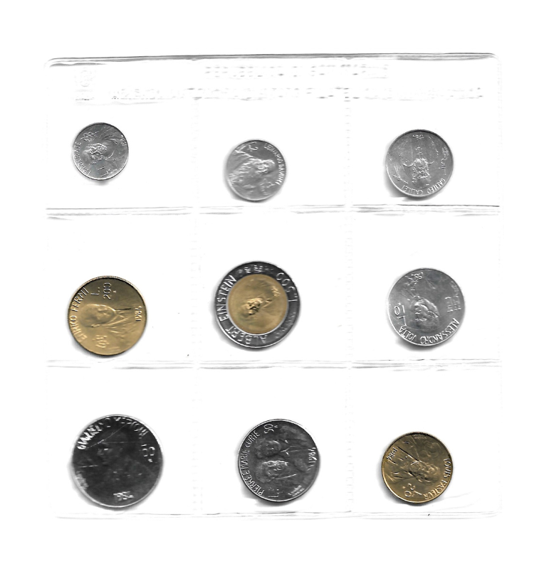 San Marino 1,2,5,10,20,50,100,500 Lire 1984