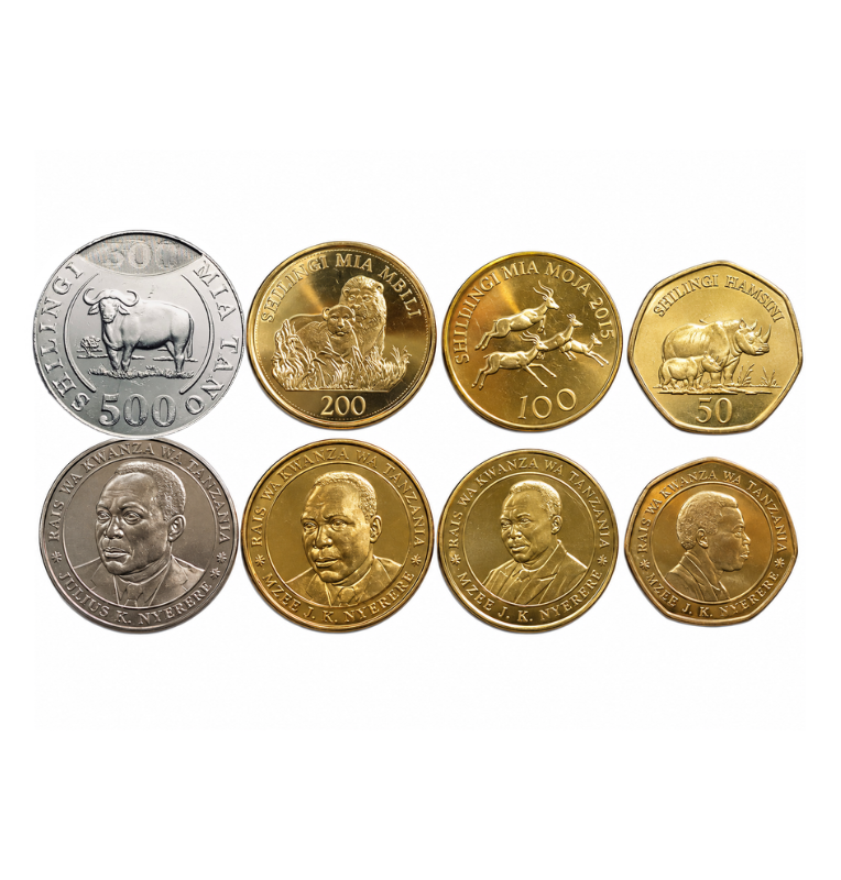 Tanzania set of 4 coins 50, 100, 200, 500 Shillings 1994-2015
