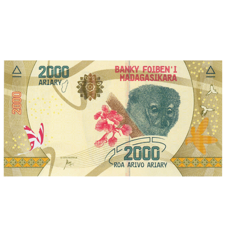 Madagascar 2.000 Ariary 2017 ND Pick 101
