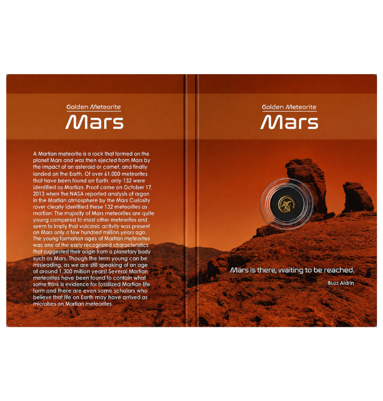 Chad 3.000 Francos 2017 – Golden Meteorite “Mars” – Oro .999, 0,5 g