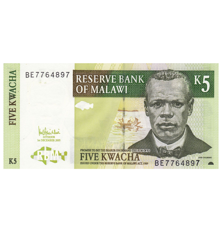 Malawi 5 Kwacha 2005 Pick 36c