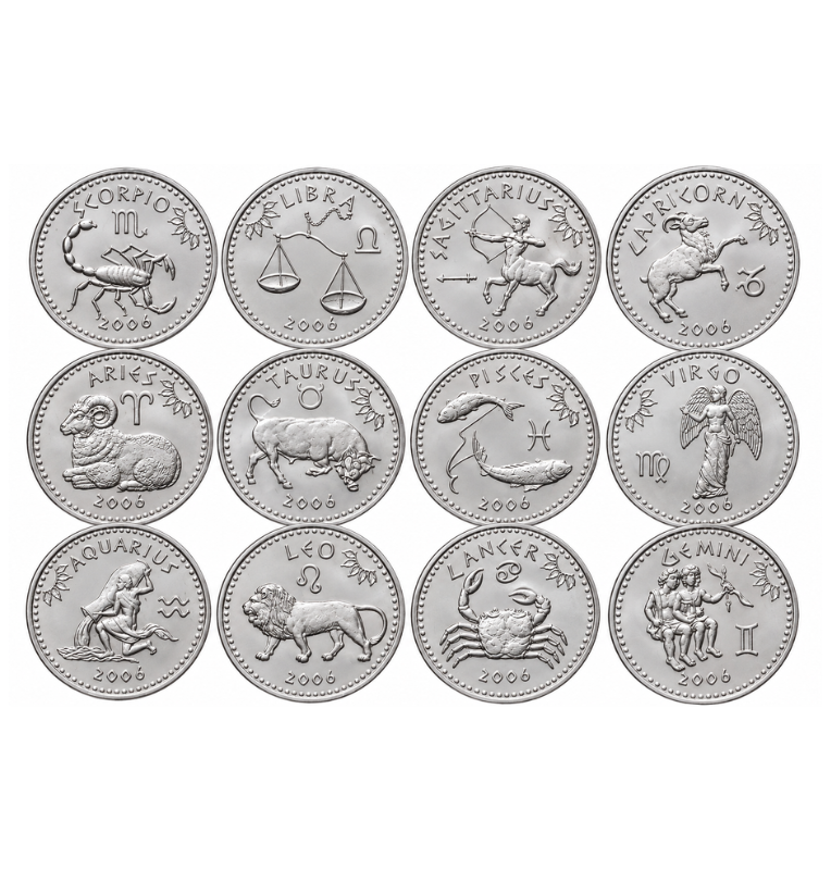 Somalilandia Set 12 Monedas del Zodiaco 10 Shillings 2006