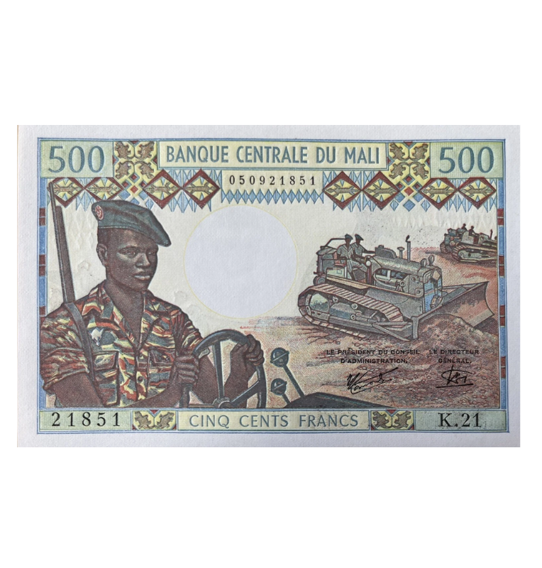 MalÍ 500 Francos 1973 ND Pick 12 NO UNC