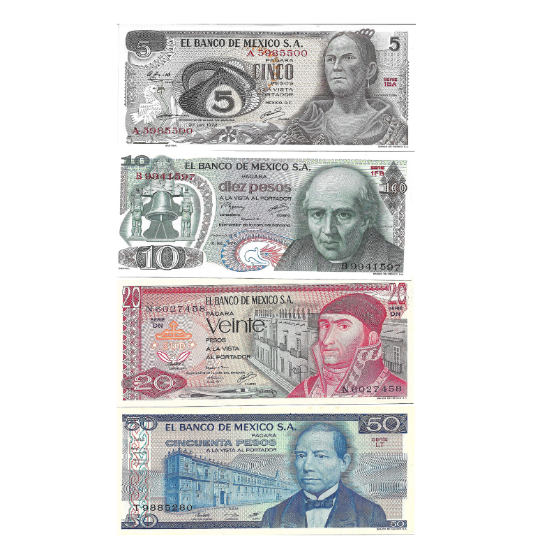 Mexico set de 6 billetes