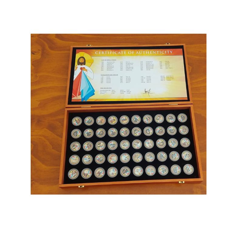Colección Numismática Conmemorativa Jubileos Y Años Santos - Estuche De Madera