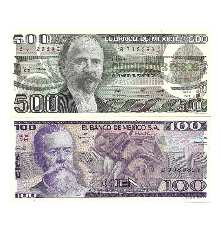 Mexico set de 6 billetes