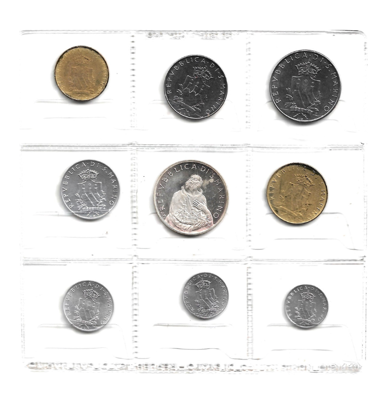 San Marino 1,2,5,10,20,50,100,500 Lire 1979