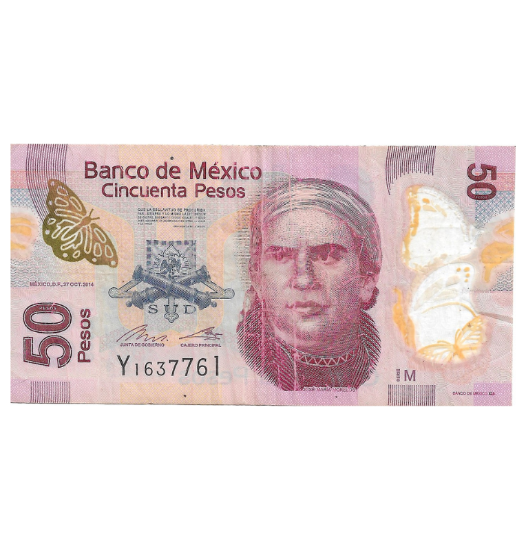 Mexico 50 Pesos 2014 NO UNC (Circulado)