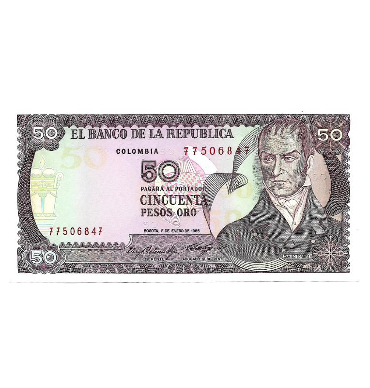 Colombia 50 Pesos Oro 1985 NO UNC