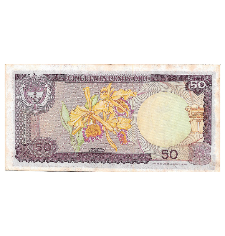 Colombia 50 Pesos Oro 1973 NO UNC
