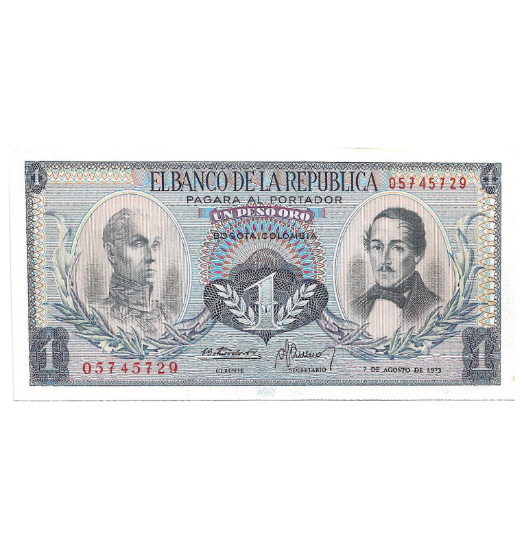 Colombia 1 Peso Gold 1974. They have stains