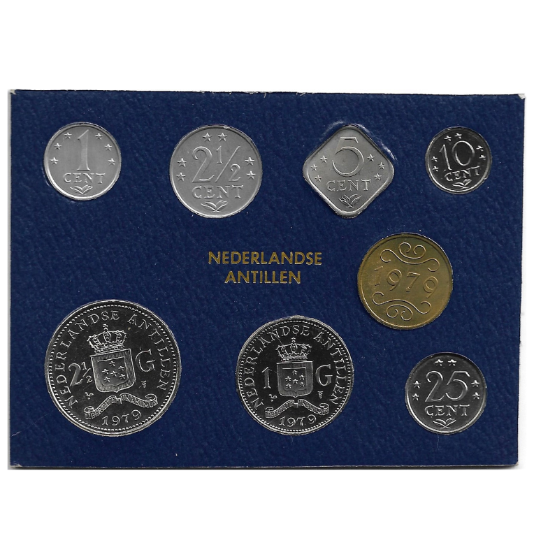Netherlands Antilles 1, 2 1/2, 5, 10, 25 Cents, 1, 2 1/2 Gulden 1979-1980 (Mint Set) (BU)