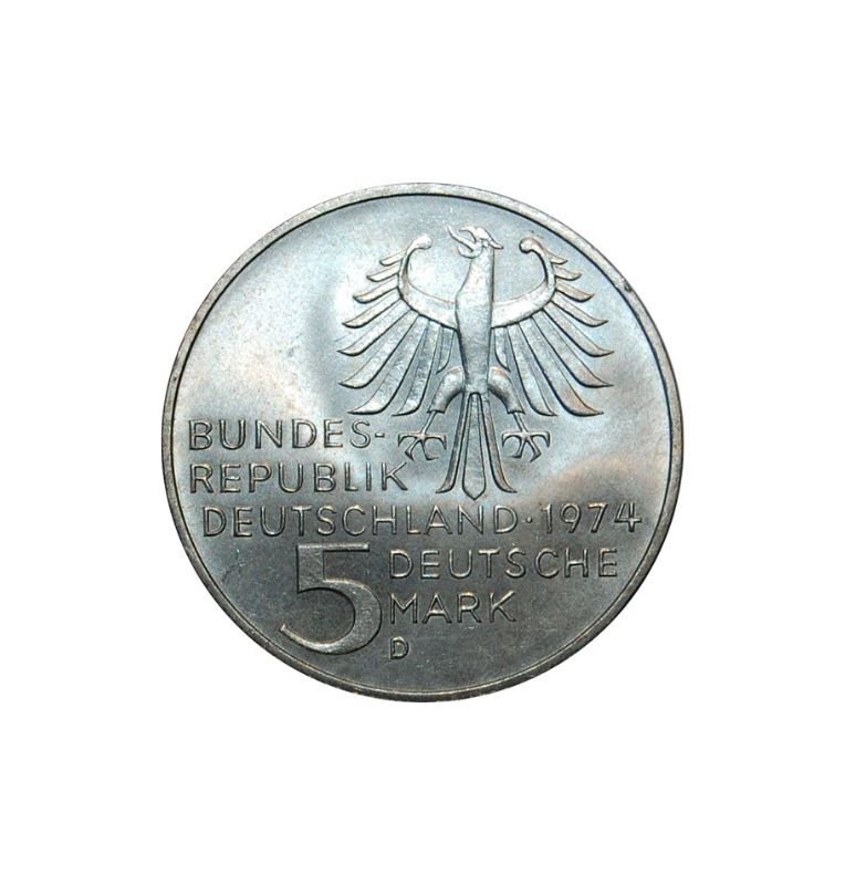Alemania  5 Marcos Año 1974 KM 139 Emisión conmemorativa 250 aniversario del nacimiento de Immanuel Kant