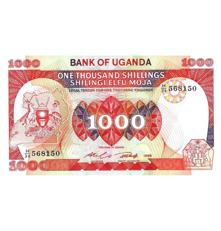 Uganda 1000 Shillings 1986 Pick 26