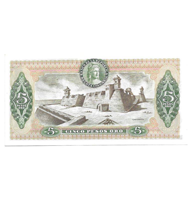 Colombia 5 Pesos Oro 1980 NO UNC