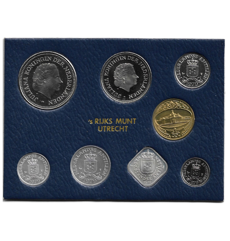 Netherlands Antilles 1, 2 1/2, 5, 10, 25 Cents, 1, 2 1/2 Gulden 1979-1980 (Mint Set) (BU)