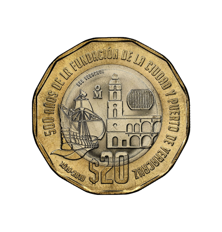 Mexico 20 Pesos 2019 Emisión conmemorativa 500 Aniversario de la Fundación de la Ciudad y Puerto de Veracruz