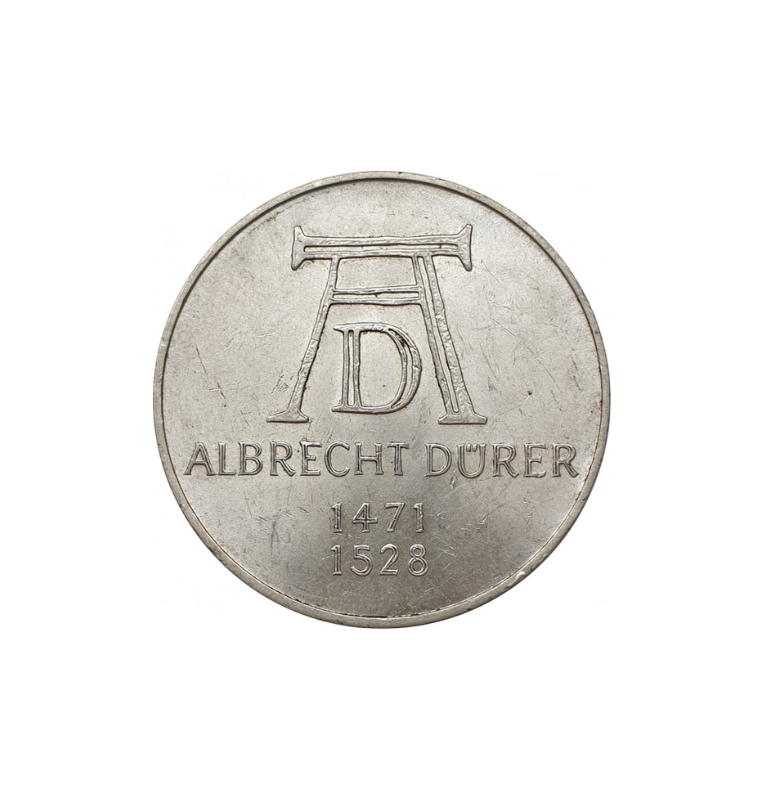 Alemania  5 Marcos Año 1971 KM 129 Emisión conmemorativa 500 aniversario del nacimiento de Alberto Durero