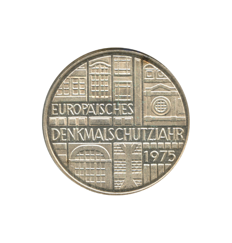 Alemania  5 Marcos Año 1975 KM 142 Emisión conmemorativa Año Europeo de Protección de los Monumentos Históricos