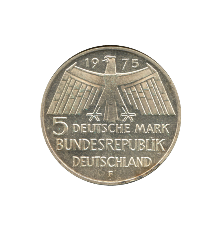 Alemania  5 Marcos Año 1975 KM 142 Emisión conmemorativa Año Europeo de Protección de los Monumentos Históricos