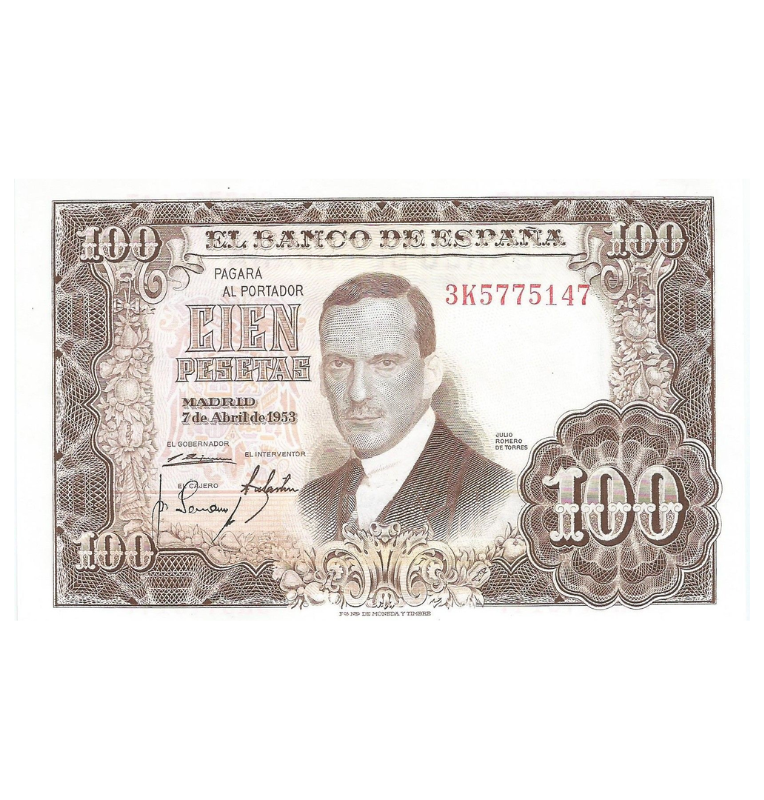 España 100 Pesetas 1953 Pick 145a