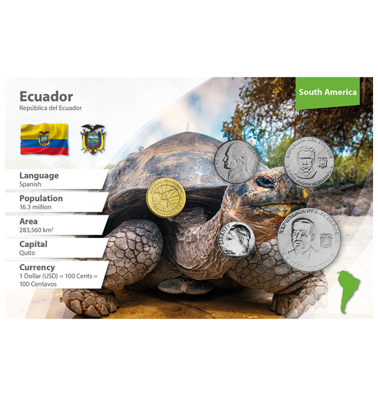 Ecuador 1, 25, 50 Centavos, 5, 10 Cents 2000-2014 KM 104, 107, 108, 360, 195a
