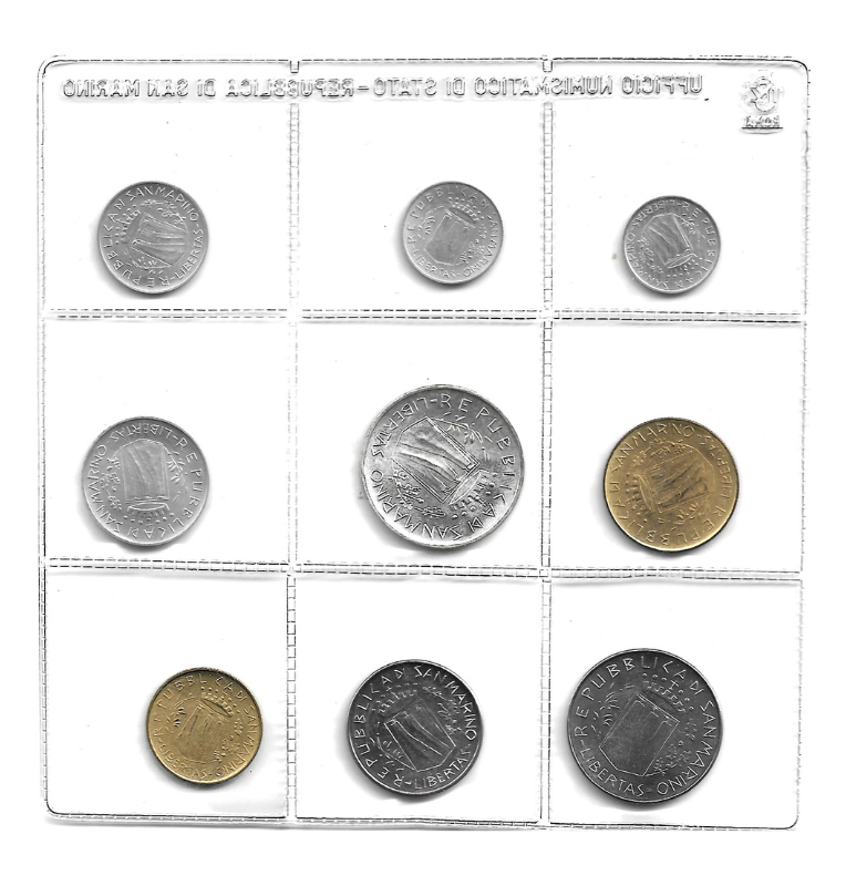 San Marino 1,2,5,10,20,50,100,500 Lire 1981