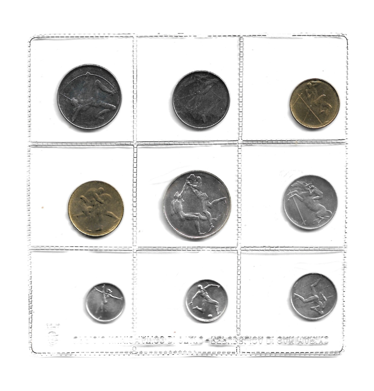 San Marino 1,2,5,10,20,50,100,500 Lire 1980