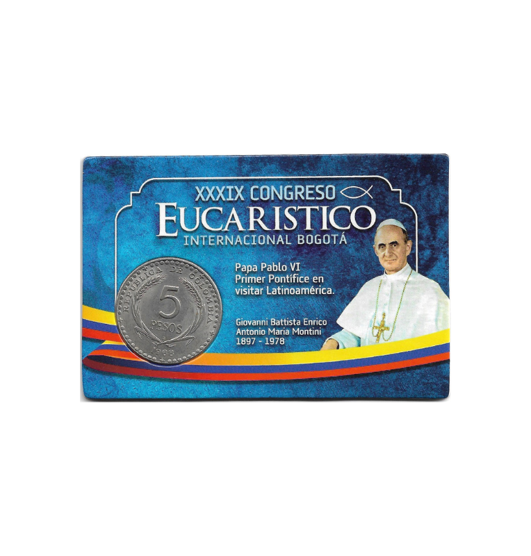 Colombia 5 Pesos 1968 Congreso Eucaristico