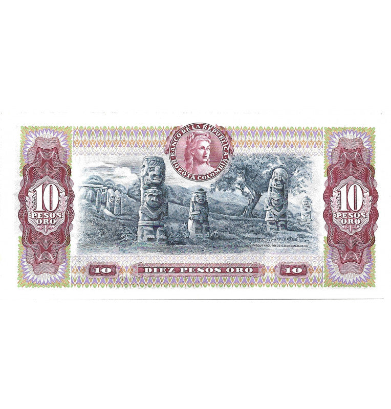 Colombia 10 Pesos 1980 (Low number 207) NOT UNC