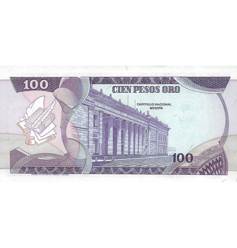 Colombia 100 Pesos Oro 1977 Pick 418a Primera fecha