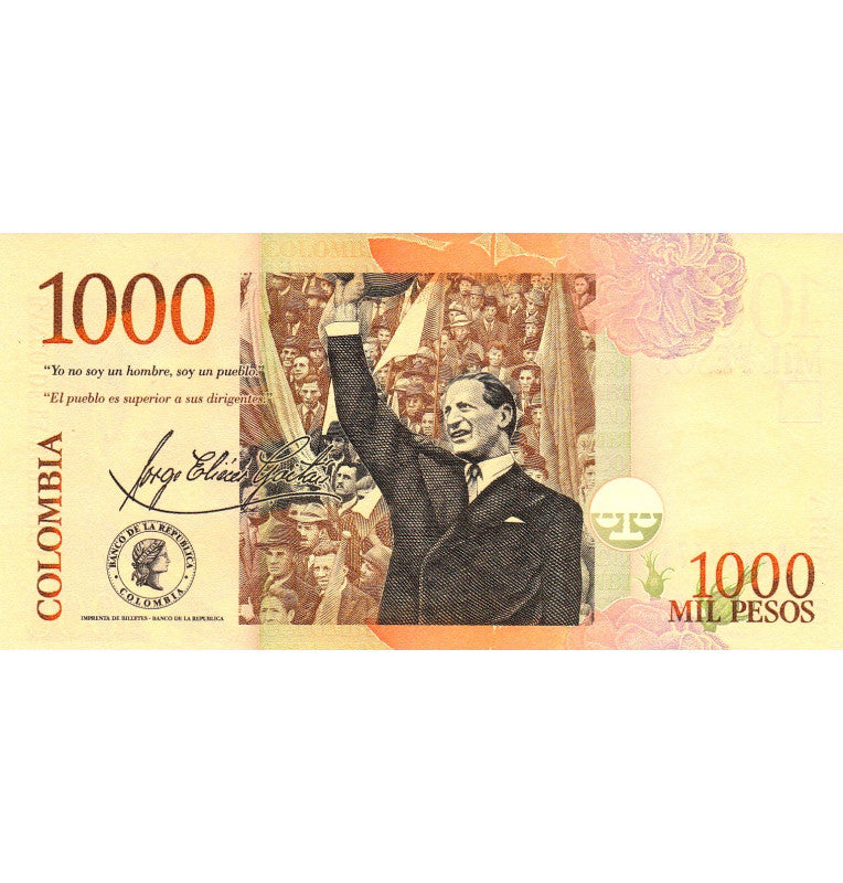 Colombia 1,000 Pesos 08-19-2015 Pick 456 (Non UNC)